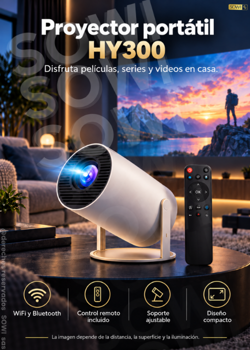🎬 Proyector HY300 HD: películas y series en pantalla grande