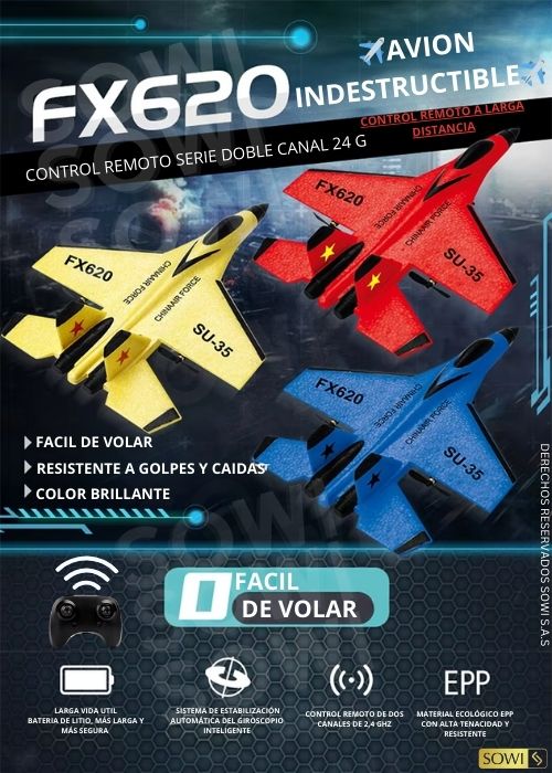 AVIÓN  REMOTO ZY-530 INDESTRUCTIBLE+ENVIO GRATIS🛩️🕹️