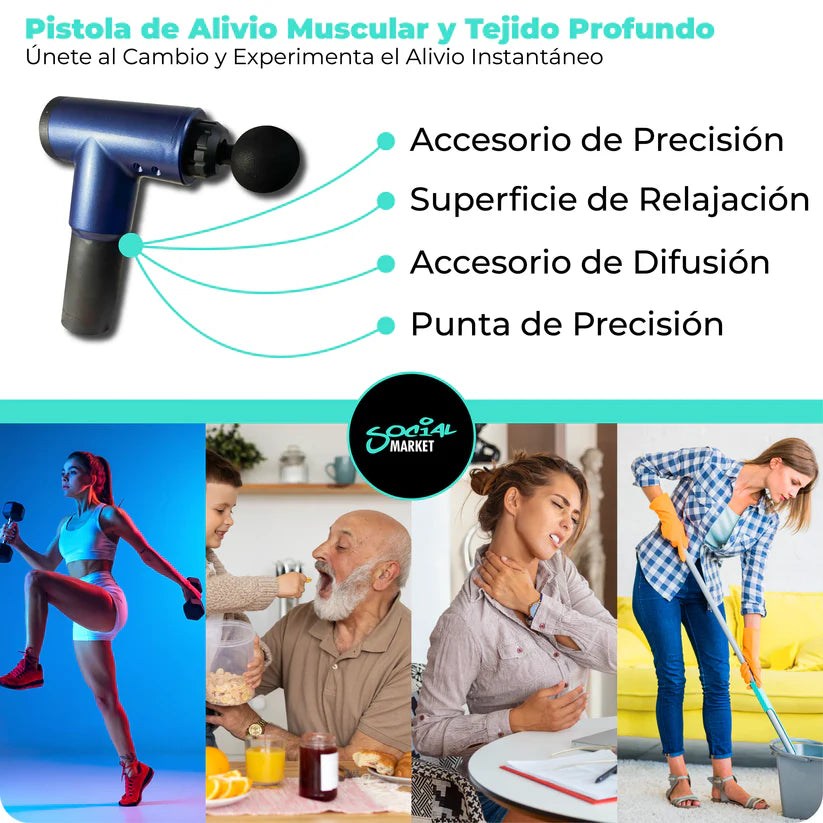 COMBO PISTOLA MASAJEADORA TERAPEUTICA + TAPETE MASAJEADOR 😍