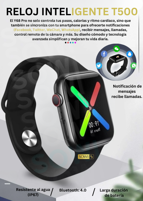 🚀 Combo 5 en 1 : Mochila  + Termo LED  + Audífonos F9 +Reloj T500+Set de bandas