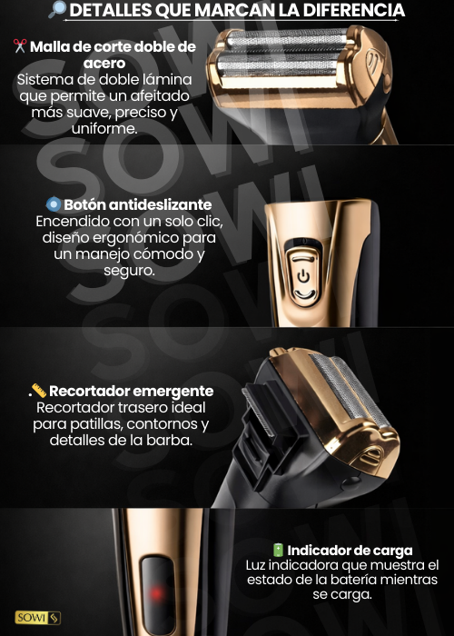 ✂️ Kit de Barbería 9 en 1: Máquina de Corte + Afeitadora 3 en 1 + Accesorios
