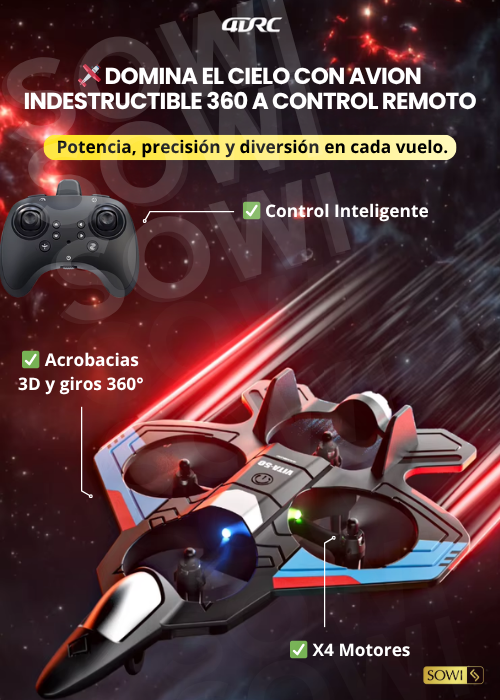 AVION INDESTRUCTIBLE 360 A CONTROL REMOTO✈️😍