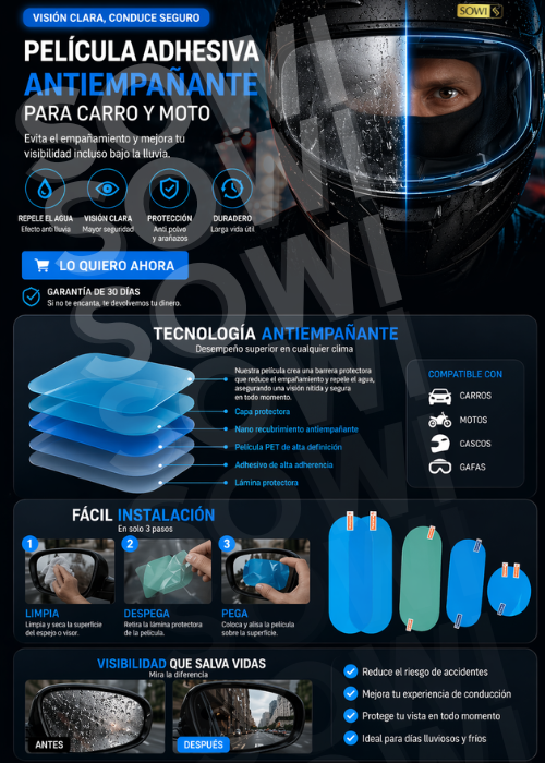 🏍️ Combo Motero 3 en 1 Intercomunicador + Candado + Antiempañante + Accesorios