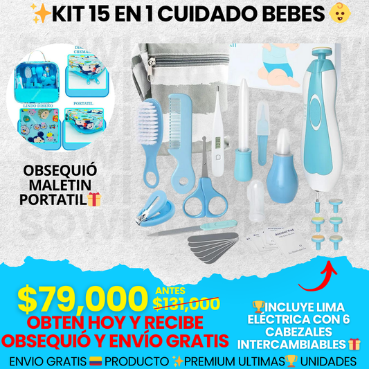 KIT DE ASEO 15 PRODUCTOS +MAS LIMA ELÉCTRICA 👶⭐