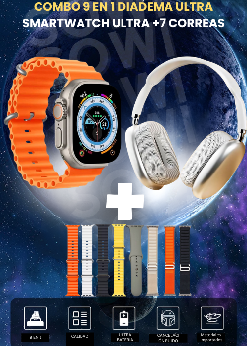 COMBO DIADEMA ULTRA + SMARTWATCH + 7 PULSOS