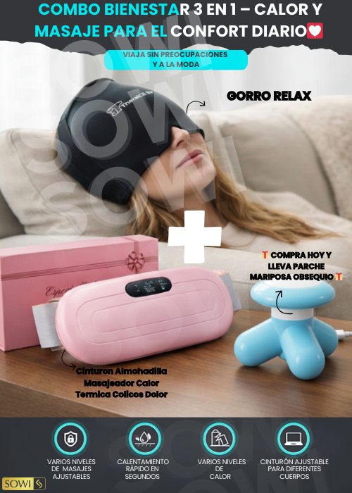 ✅Combo Bienestar 3 en 1 – Calor y Masaje para el Confort Diario🫶